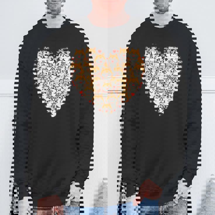 面白いtシャツ 柴犬 ハート イヌ わんこ メンズ 犬好き グッズ かわいい おもしろ 面白い 服 ネタ スウェットシャツ 高齢者への贈り物