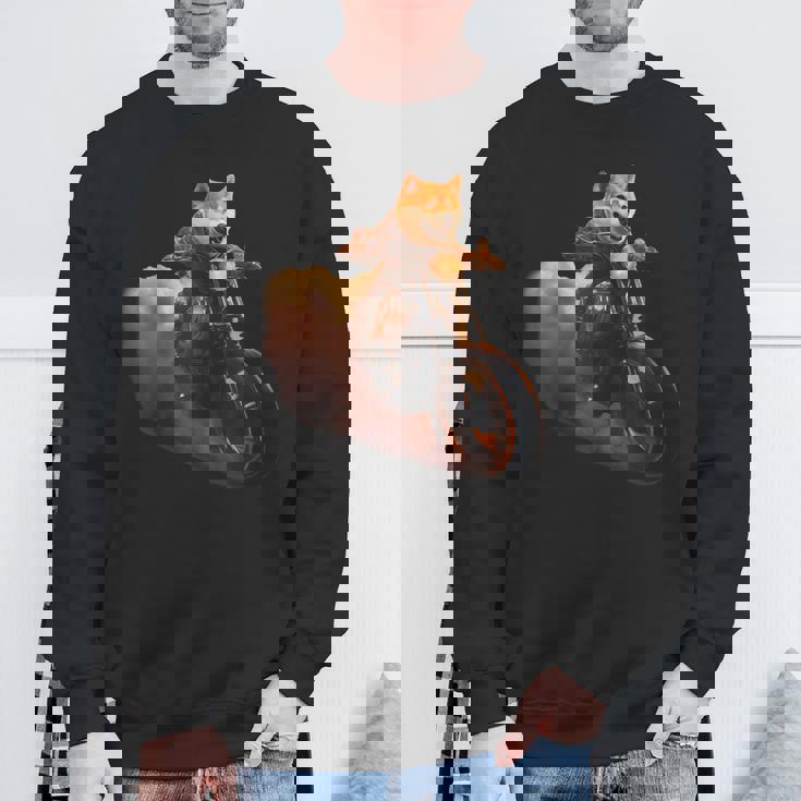 面白いtシャツ 柴犬 バイク イヌ わんこ メンズ 犬好き グッズ かわいい おもしろ 面白い 服 ネタ スウェットシャツ 高齢者への贈り物