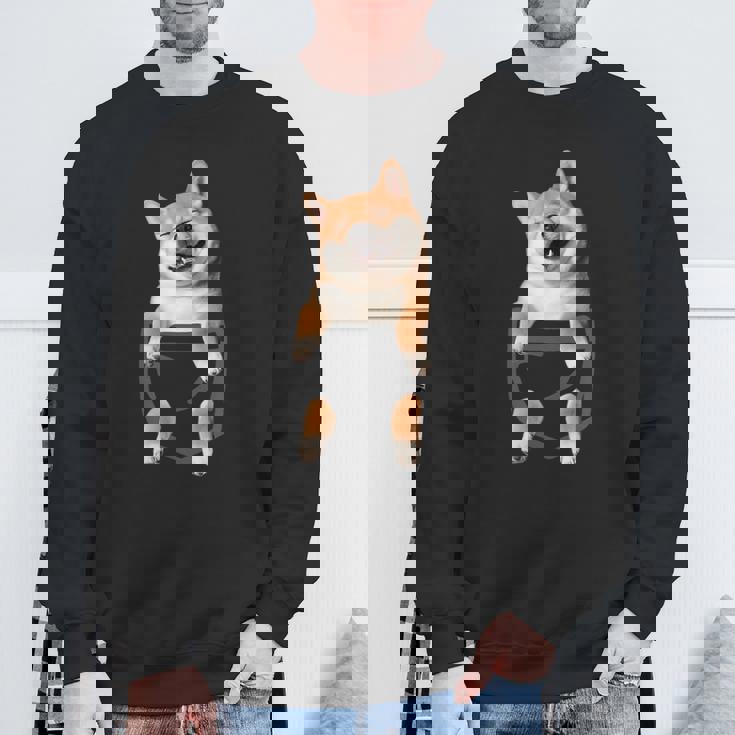 面白いtシャツ 柴犬 ポケット イヌ わんこ メンズ 犬好き グッズ かわいい おもしろ 面白い 服 ネタ スウェットシャツ 高齢者への贈り物