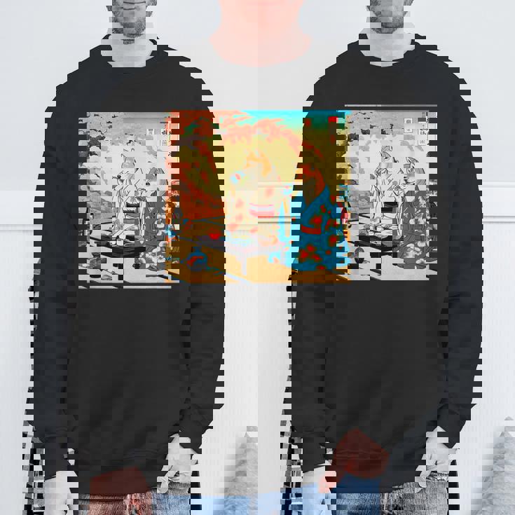 面白いtシャツ 柴犬 酒 イヌ わんこ メンズ 犬好き グッズ かわいい おもしろ 面白い 服 ネタ 浮世絵 スウェットシャツ 高齢者への贈り物