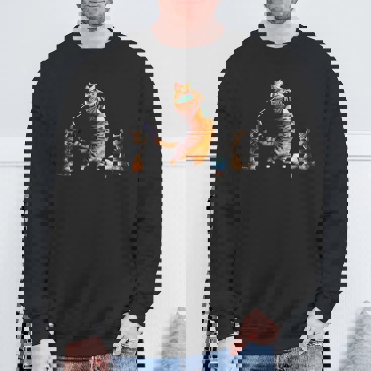 面白いtシャツ 猫 ネコ ゴルフ にゃんこ メンズ 猫好き グッズ かわいい おもしろ 面白い 服 ネタ スウェットシャツ 高齢者への贈り物