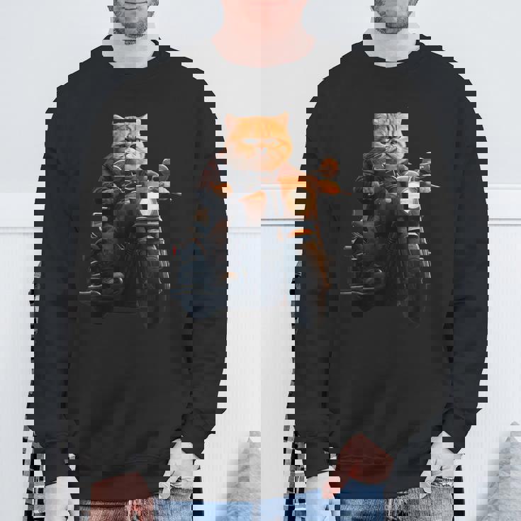 面白いtシャツ 猫 ネコ メンズ バイク 猫好き グッズ おもしろ 面白い 服 ネタ にゃんこ 猫の下僕 スウェットシャツ 高齢者への贈り物