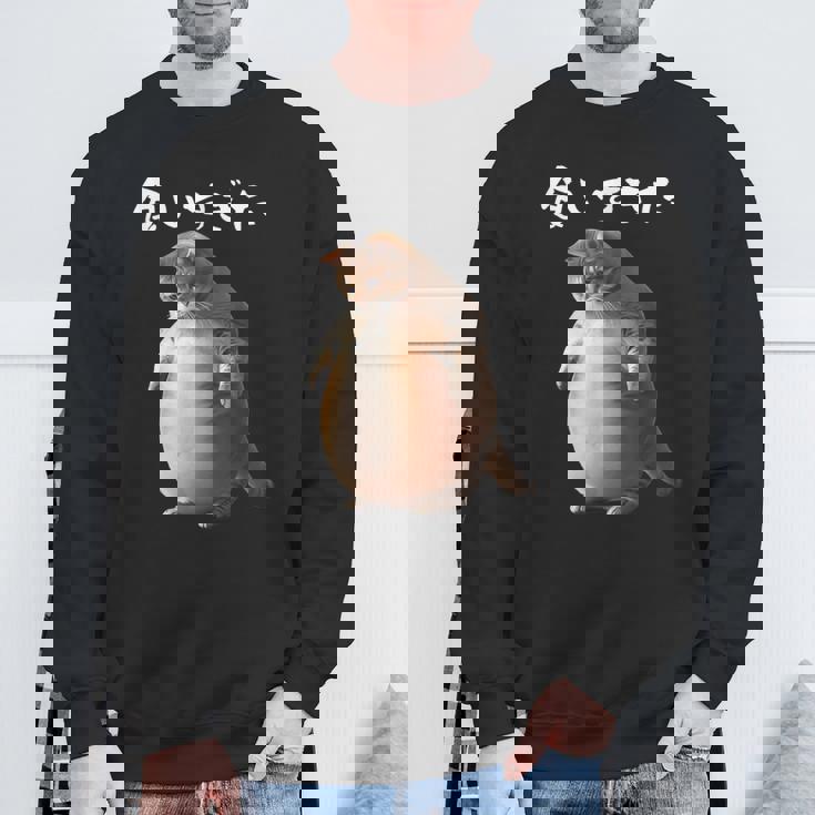 面白いtシャツ 猫 ネコ メンズ 猫好き グッズ おもしろ 面白い 服 ネタ にゃんこ 猫の下僕 ダイエット スウェットシャツ 高齢者への贈り物