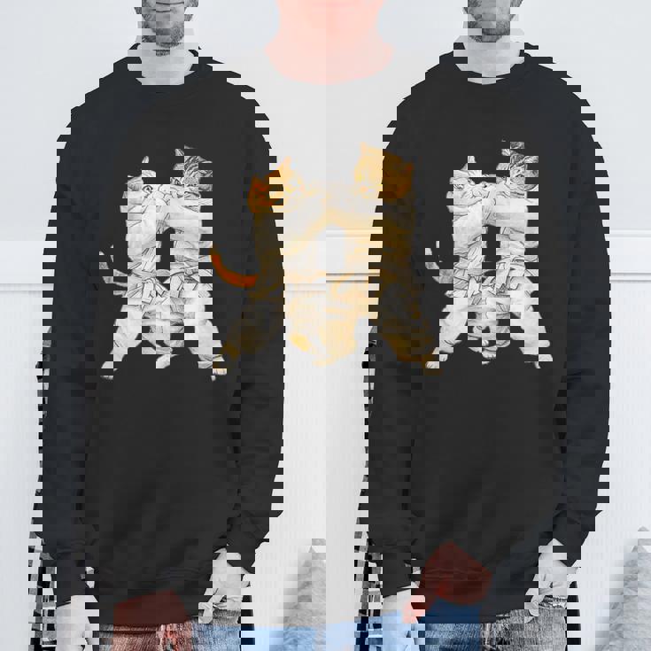 面白いtシャツ 猫 柔道 ネコ メンズ 猫好き グッズ おもしろ 面白い 服 ネタ にゃんこ 猫の下僕 柔術 スウェットシャツ 高齢者への贈り物