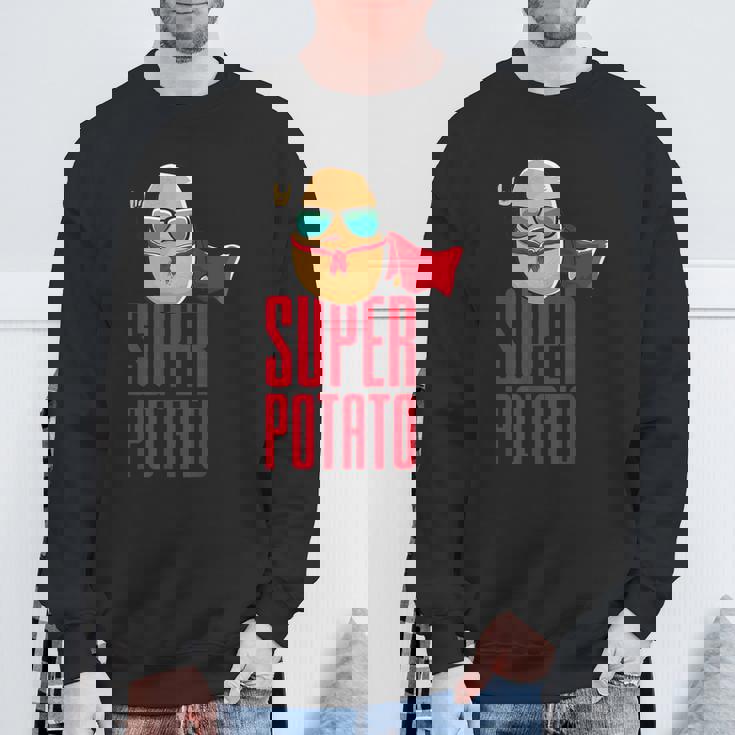 面白いかわいいスーパーポテトアニメ衣装グラフィックデザイン。 スウェットシャツ 高齢者への贈り物