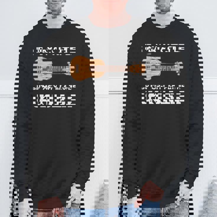 面白いウクレレ服ギターワードプレイ スウェットシャツ 高齢者への贈り物