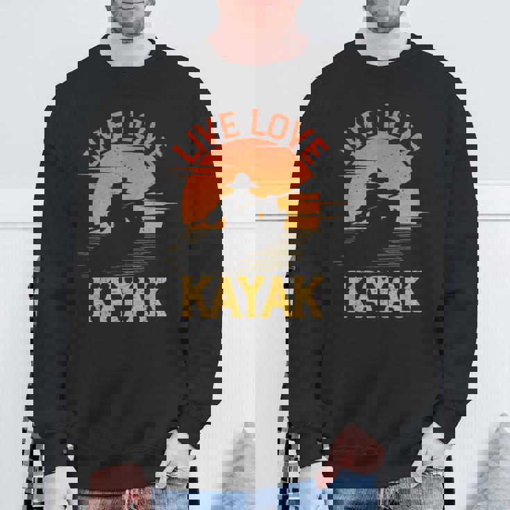 面白いカヤック愛好家 カヤックライブ ラブカヤック スウェットシャツ 高齢者への贈り物