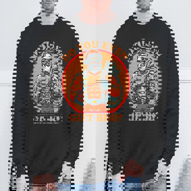 面白いクリスマス ウエイトリフティング ボディビルディング 筋肉質サンタ スウェットシャツ 高齢者への贈り物