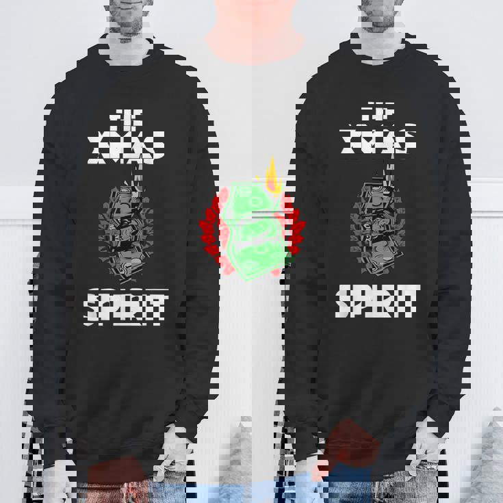 面白いクリスマス「The Xmaspirit」グラフィック スウェットシャツ 高齢者への贈り物