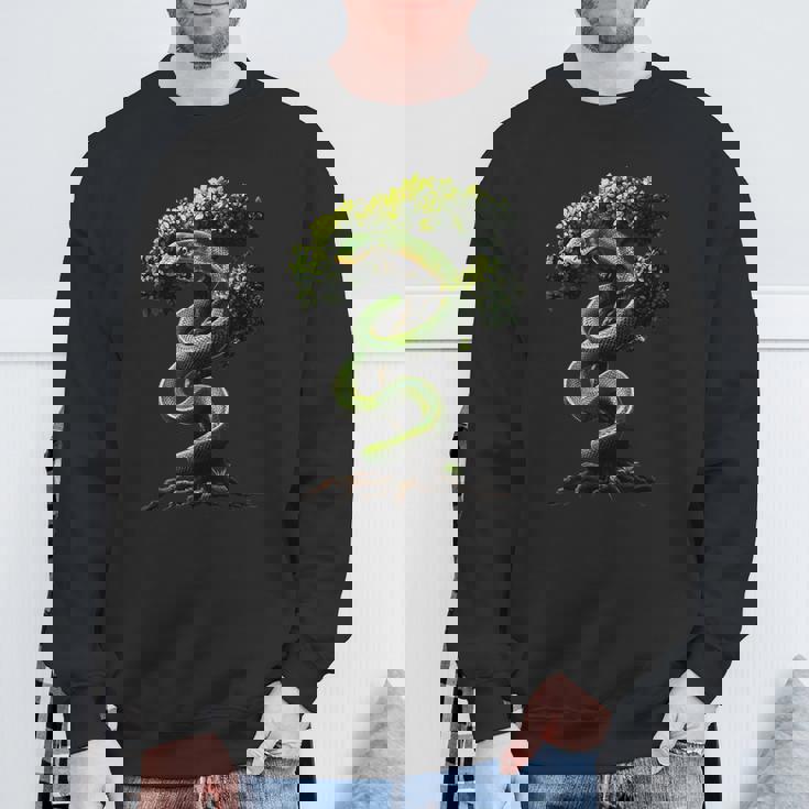 面白いグリーン ツリー パイソン愛好家ヘビ爬虫類 Green Tree Pythonnake Lover スウェットシャツ 高齢者への贈り物