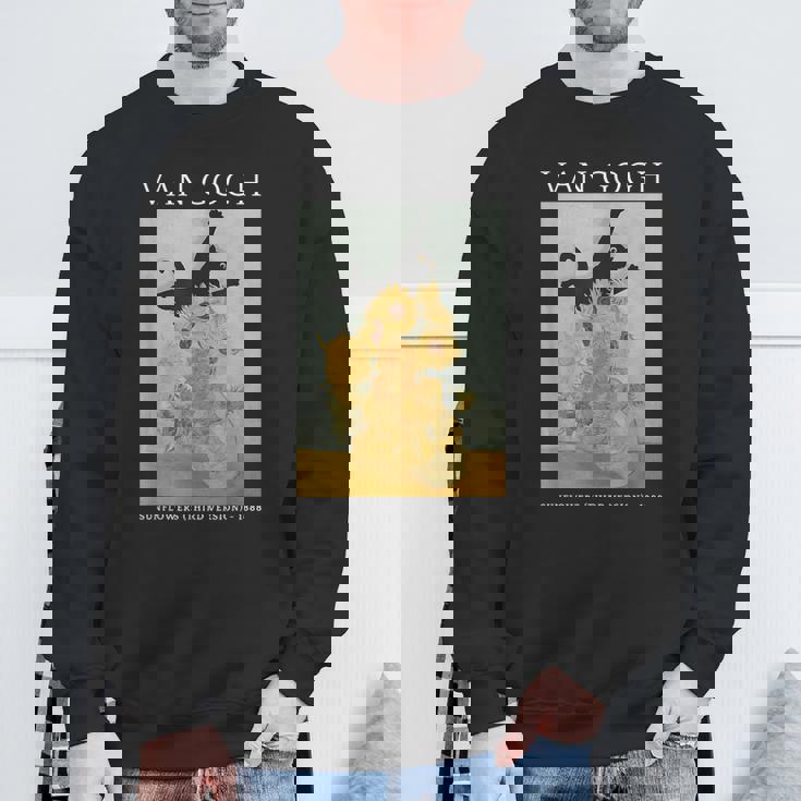 面白いゴッホ ひまわり 猫 ミーム ゴッホ アートグラフィック スウェットシャツ 高齢者への贈り物