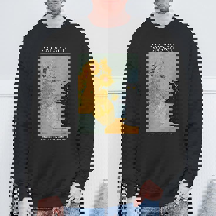 面白いゴッホ ひまわり 猫 ミーム ゴッホ アート スウェットシャツ 高齢者への贈り物