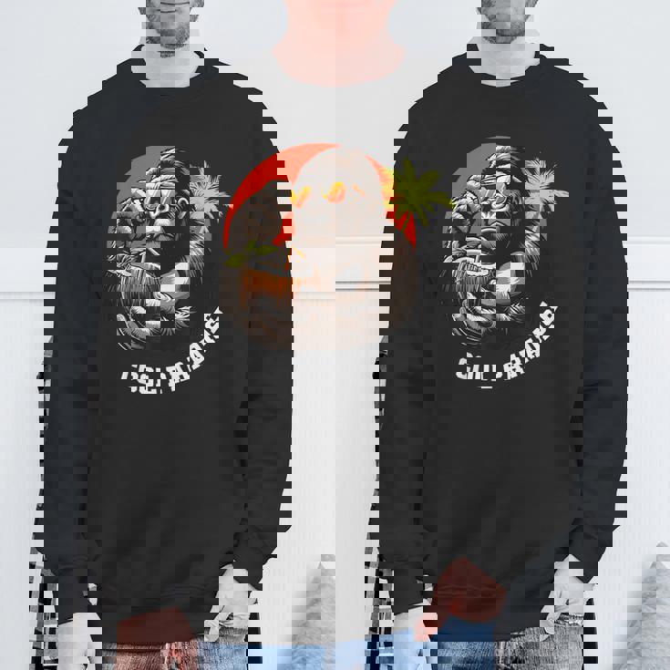 面白いゴリラココナッツグラフィックデザインギフトアイデア スウェットシャツ 高齢者への贈り物