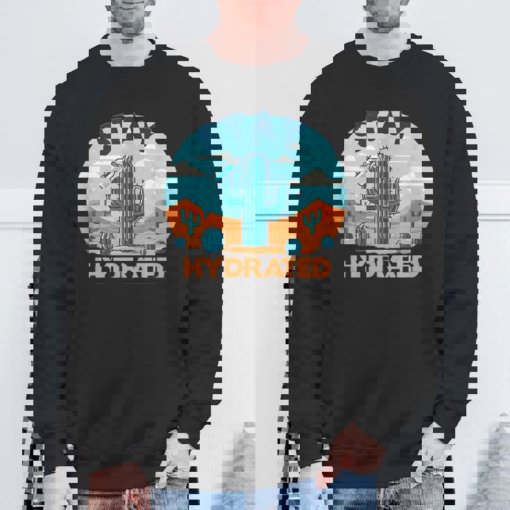 面白いサボテンの水やり-水分補給 スウェットシャツ 高齢者への贈り物