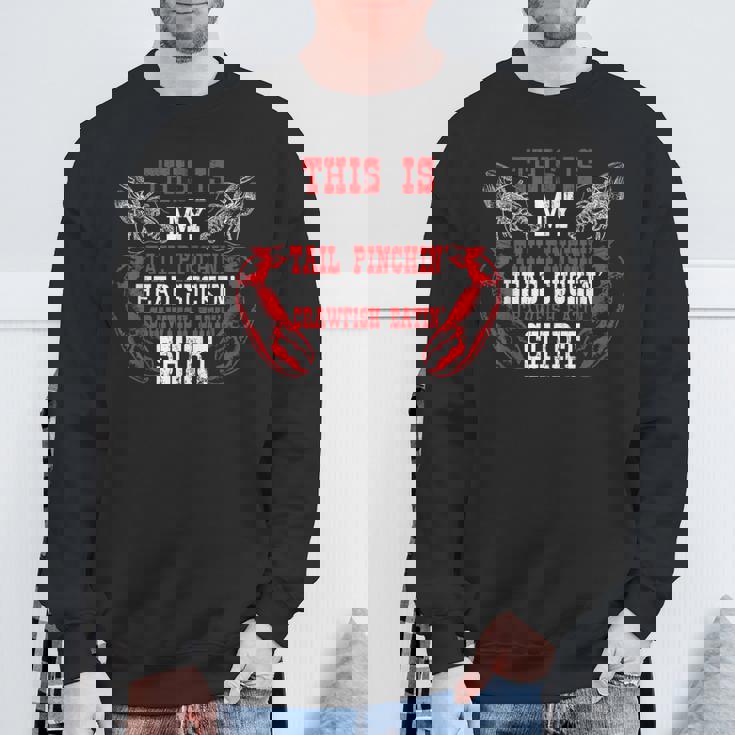 面白いザリガニの恋人シーフードザリガニを食べる スウェットシャツ 高齢者への贈り物