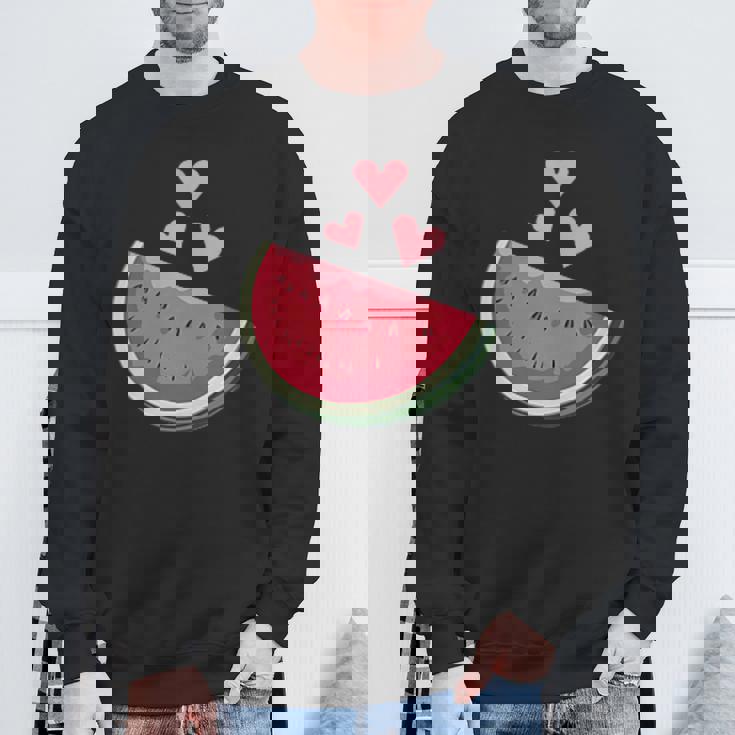 面白いスイカ ハワイアンビーチバケーション ラブスイカ スウェットシャツ 高齢者への贈り物