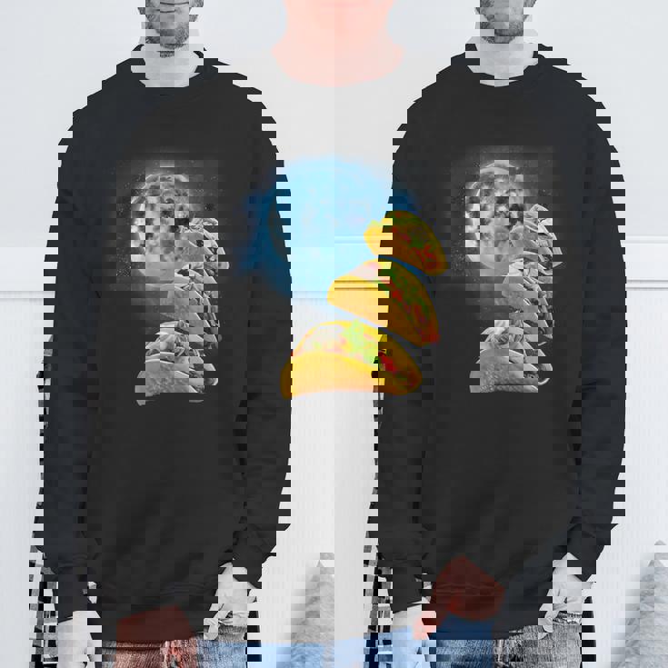 面白いタコスシャツ – タコス好きのタコスハウリングアットザムーン スウェットシャツ 高齢者への贈り物