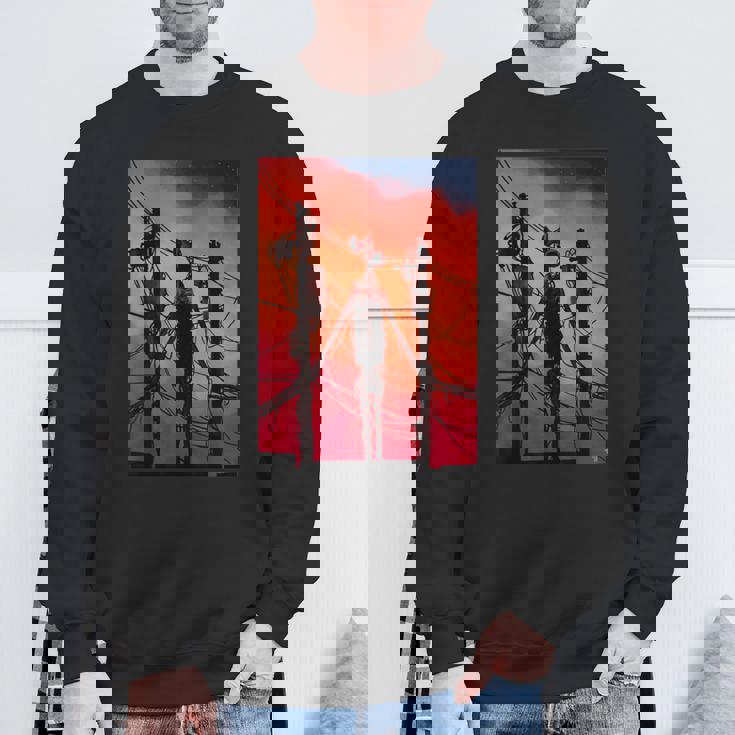 面白いダビングサイレンヘッド ヴィンテージミームキャラクター キッズギフト スウェットシャツ 高齢者への贈り物