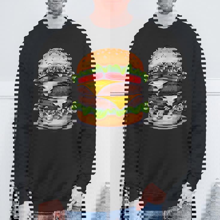 面白いチーズバーガーハンバーガーデザイン キッズ 男女兼用 スウェットシャツ 高齢者への贈り物