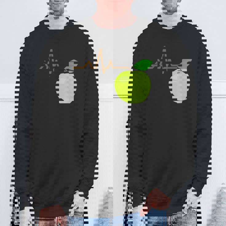 面白いハートビートekgアップルフルーツフルーツアップルギフト スウェットシャツ 高齢者への贈り物