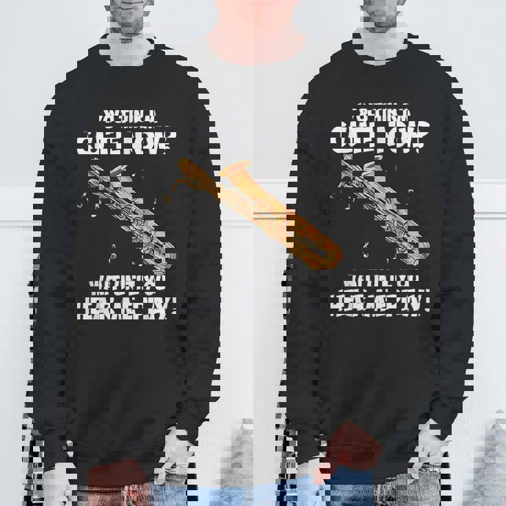 面白いバリトンサックスのデザイン私はサックスを持っています スウェットシャツ 高齢者への贈り物