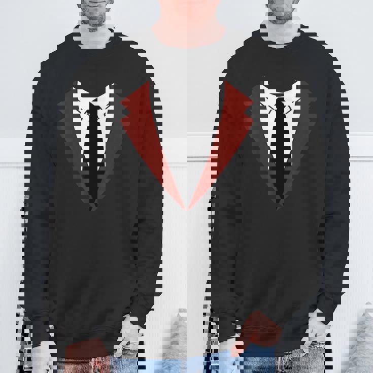 面白いバーガンディレッドタキシードバーテンダータキシードクリスマス スウェットシャツ 高齢者への贈り物