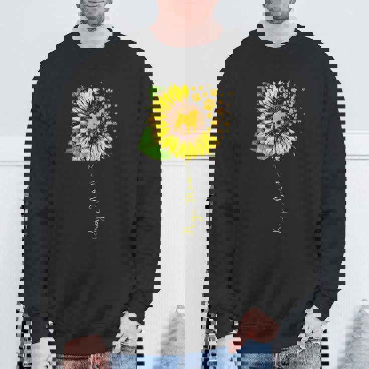 面白いパグママ ひまわり 母の日 パグ 犬好き スウェットシャツ 高齢者への贈り物