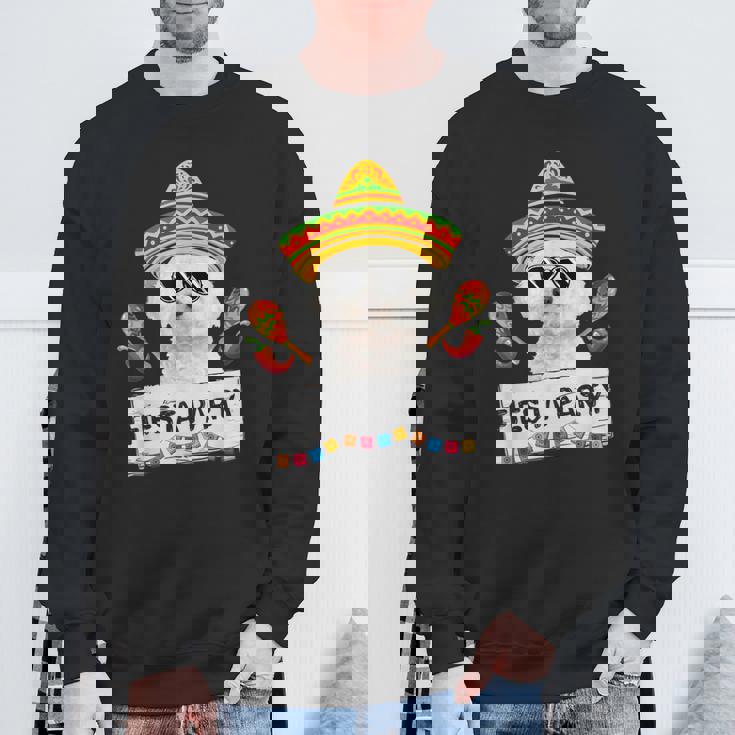 面白いパーティー かわいいビション・フリーゼ ソンブレロ サングラス スウェットシャツ 高齢者への贈り物