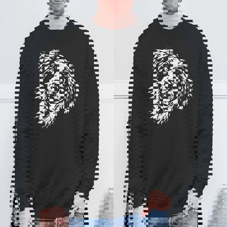 面白いブリタニー スパニエル犬のぞくグラフィック デザイン スウェットシャツ 高齢者への贈り物