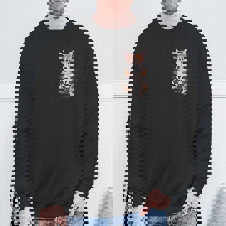 面白いペンブローク ウェルシュコーギー あなたのポケットにコーギー愛好家向け スウェットシャツ 高齢者への贈り物