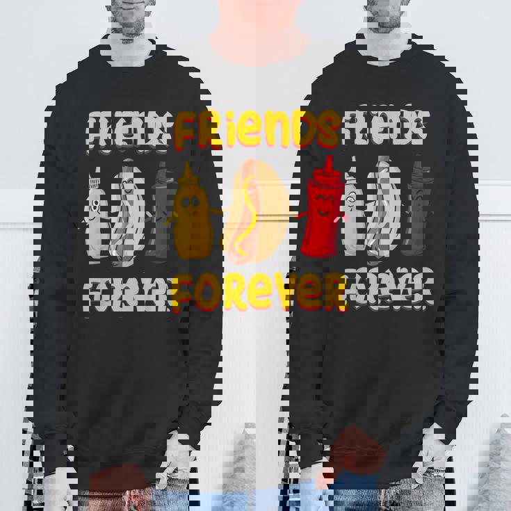 面白いホットドッグソーセージ ケチャップ&マスタード I ホットドッグ スウェットシャツ 高齢者への贈り物