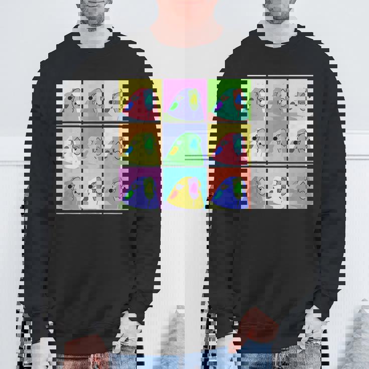 面白いポップアート オカメインコ かわいい鳥 オウム スウェットシャツ 高齢者への贈り物