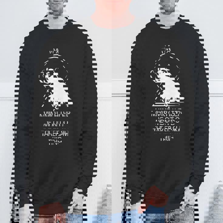 面白いマムート石器時代の氷河期デザイン 先史時代のデザイン 長袖tシャツ スウェットシャツ 高齢者への贈り物