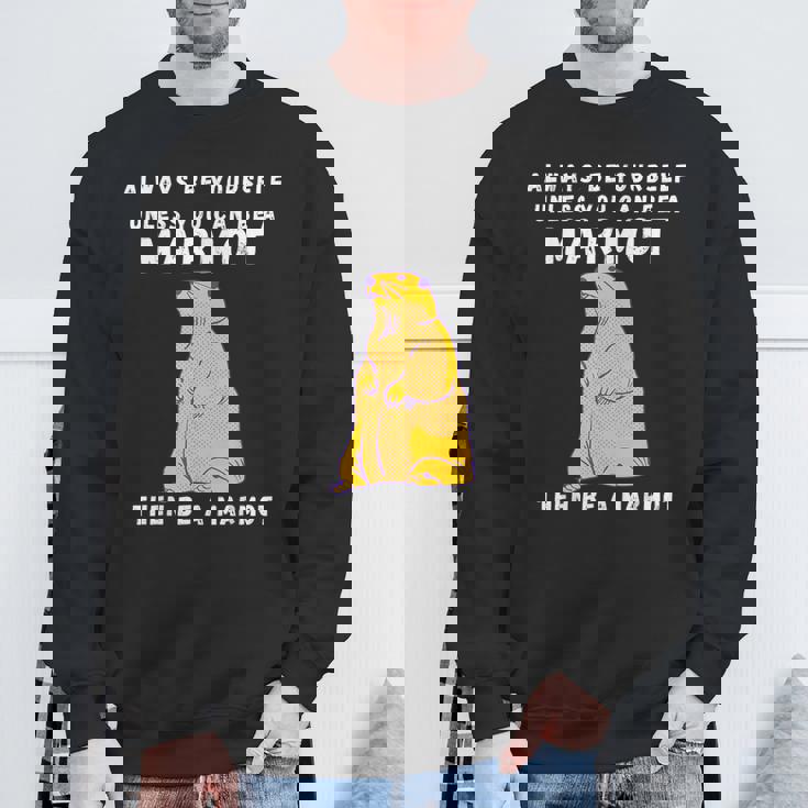 面白いマーモットヴィンテージ面白いことわざマーモット愛好家ジョーク スウェットシャツ 高齢者への贈り物