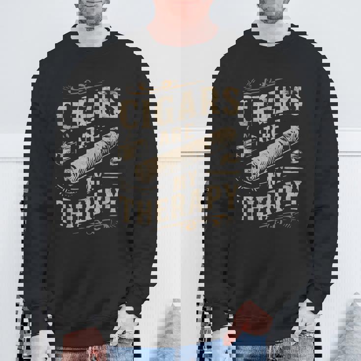 面白いユーモア葉巻は私のセラピー愛好家のお父さんです スウェットシャツ 高齢者への贈り物