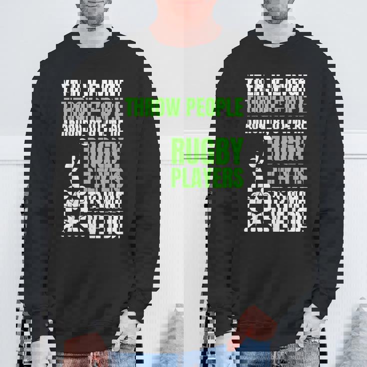 面白いラグビーコーチ、選手、ファンのラグビー。 スウェットシャツ 高齢者への贈り物