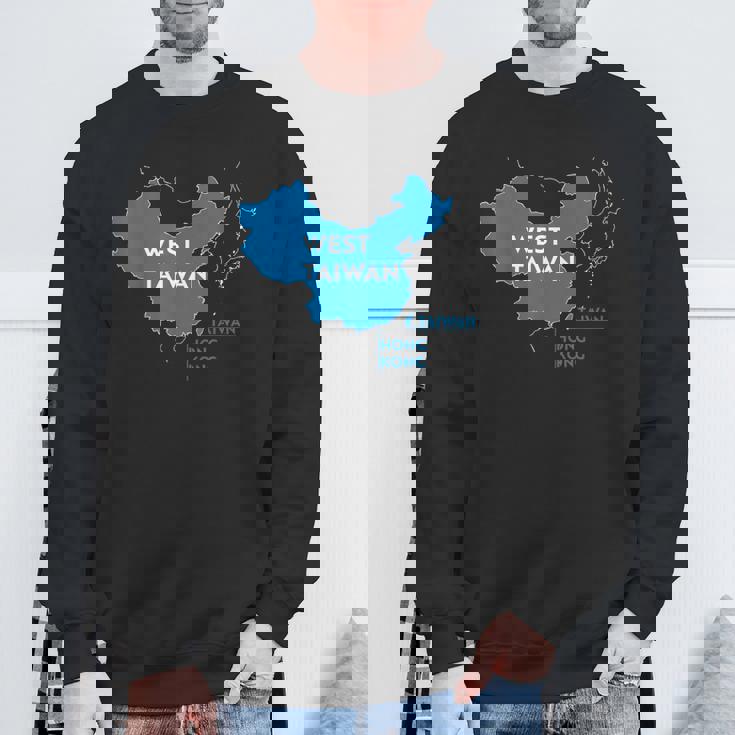 面白い中国地図西台湾 スウェットシャツ 高齢者への贈り物