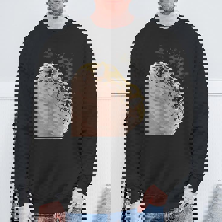 面白い好奇心が強い爬虫類ヒョウモントカゲモドキ スウェットシャツ 高齢者への贈り物