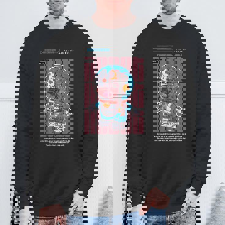 面白い日本のアニメスタイルアート ビンテージアニメ ロボットアートアニメ スウェットシャツ 高齢者への贈り物