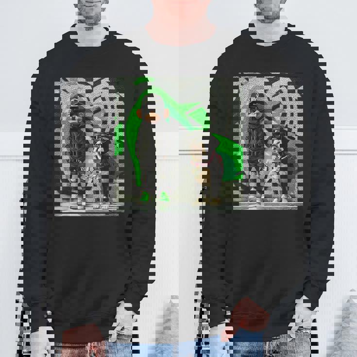 面白い猿と犬のグラフィックストリートウェアクールなデザイン 男性用 スウェットシャツ 高齢者への贈り物