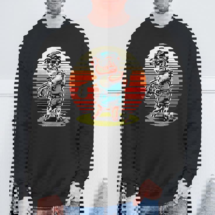 面白い豚ゴルファークールなゴルフスポーツクラブデザイン。 スウェットシャツ 高齢者への贈り物