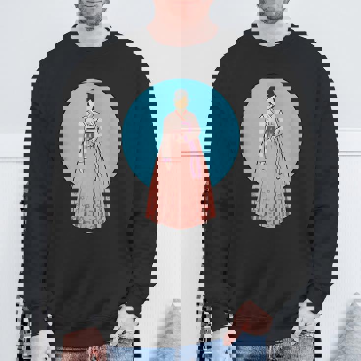 韓国伝統韓服を着た韓国の美少女 スウェットシャツ 高齢者への贈り物