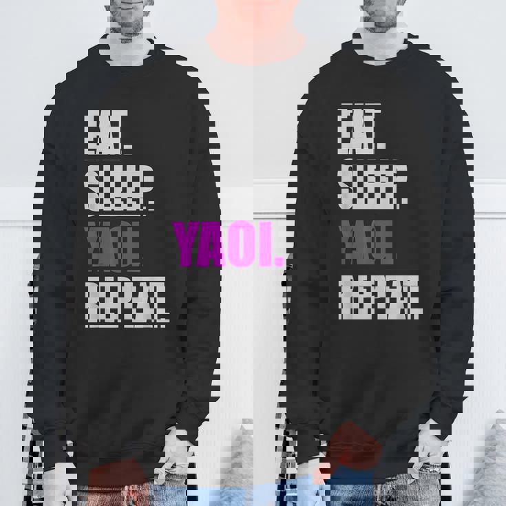 食べて寝てヤオイリピートヤオイボーイの恋愛漫画 スウェットシャツ 高齢者への贈り物