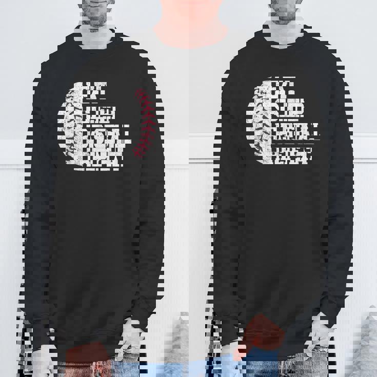 食べる、寝る、野球を繰り返す、野球選手、面白い、野球 スウェットシャツ 高齢者への贈り物