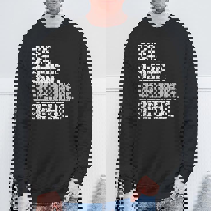 食べる睡眠溶接リピート溶接機 スウェットシャツ 高齢者への贈り物