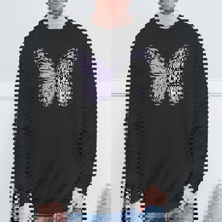 食道がん啓発ツルニチニチソウリボン スウェットシャツ 高齢者への贈り物