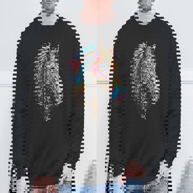 馬 動物 モチーフ イラスト 馬 スウェットシャツ 高齢者への贈り物