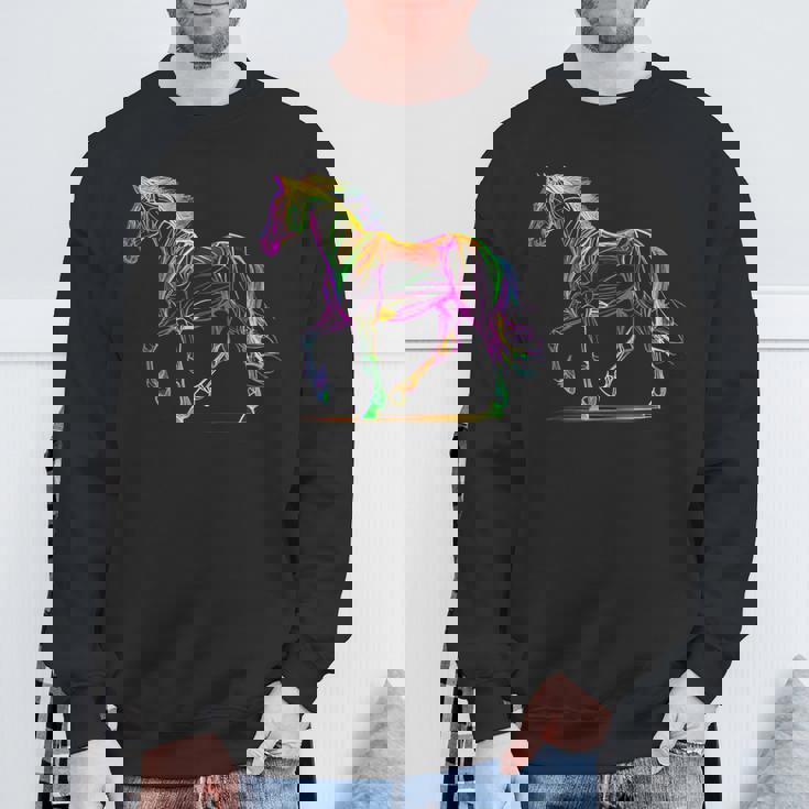 馬術 カラフル 馬好き 西洋 ロデオ スウェットシャツ 高齢者への贈り物