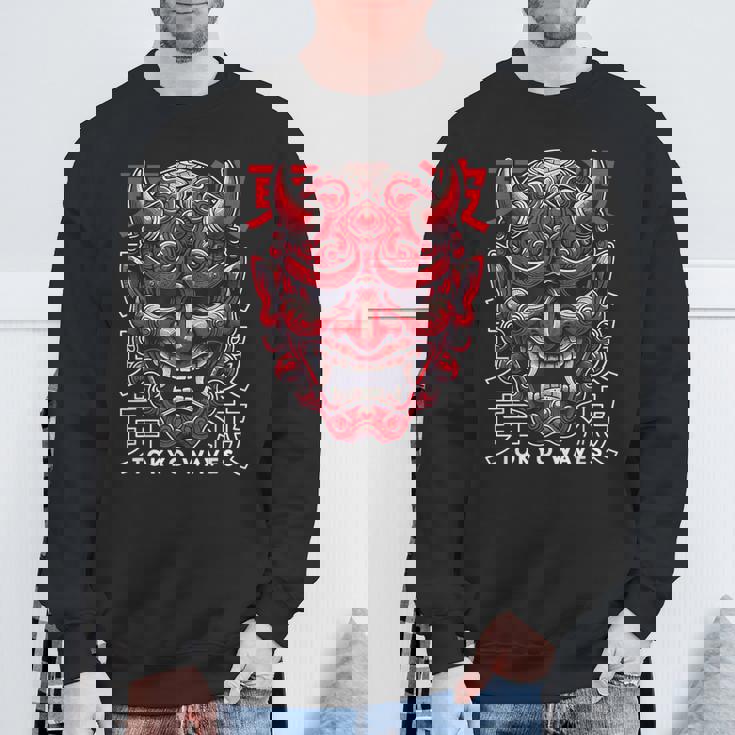 鬼マスク フェイス 妖怪 悪魔 般若 日本 鬼マスク スウェットシャツ 高齢者への贈り物