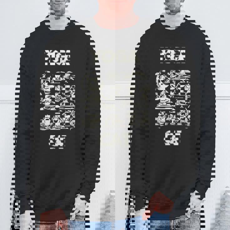 魅力的な禅猫のポーズ 気まぐれな猫ヨガ スウェットシャツ 高齢者への贈り物